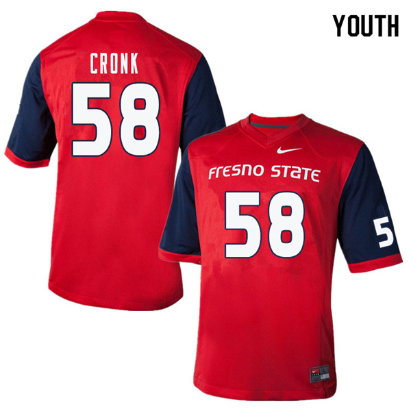 Youth #58 Christian Cronk Fresno State Bulldogs College Football Jerseys Sale-Red
